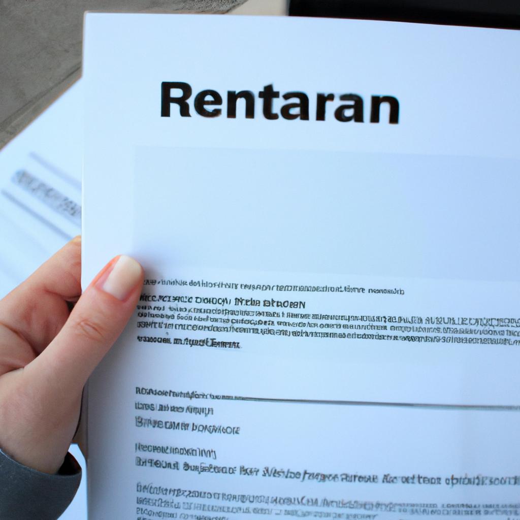 Person holding rental application form